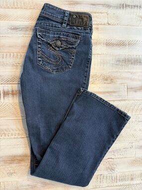 Silver Jeans Women's Indigo Bootcut Jeans with Embroidered Pocket